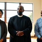 Balancing Religious Freedom and Social Values**

"A diverse group of people engaged in respectful dialogue, some wearing religious attire, in a sunlit community center, depicting the concept of balancing individual religious freedom with societal values, appropriate content, fully clothed, professional, perfect anatomy, correct proportions, well-formed hands, safe for work, family-friendly."

**
