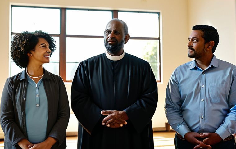 Balancing Religious Freedom and Social Values**
"A diverse group of people engaged in respectful dialogue, some wearing religious attire, in a sunlit community center, depicting the concept of balancing individual religious freedom with societal values, appropriate content, fully clothed, professional, perfect anatomy, correct proportions, well-formed hands, safe for work, family-friendly."
**